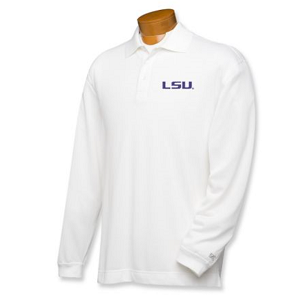 LSU Tigers B&T CB DryTec LS Championship Polo - White